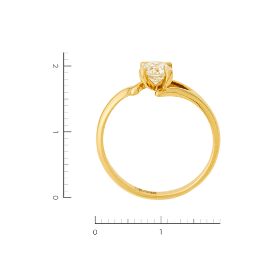 Кольцо из желтого золота 750 пробы c 1 бриллиантом, Л66019925 за 155200