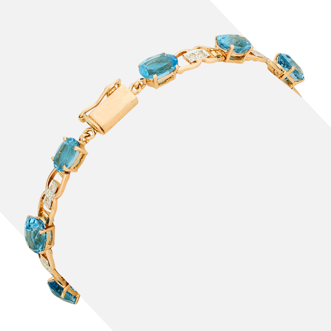 Браслет из золота 585 пробы c топазами и бриллиантами, Л 3911 5354 за 119350