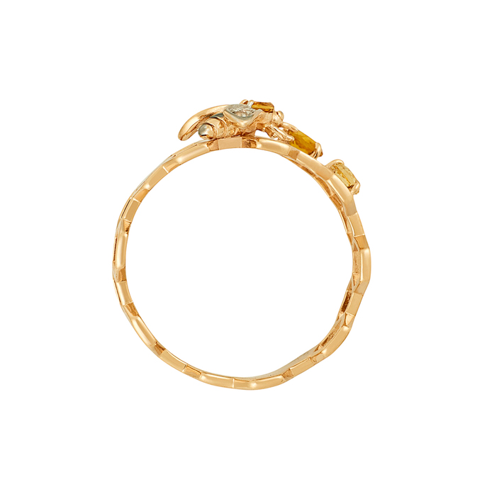 Кольцо из золота 585 пробы c цитринами и топазами, Л 5804 6118 за 33600