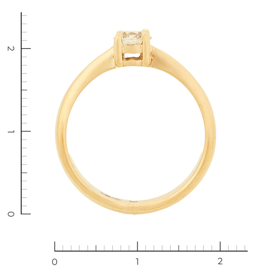 Кольцо из желтого золота 750 пробы c 1 бриллиантом, Л62009337 за 50750
