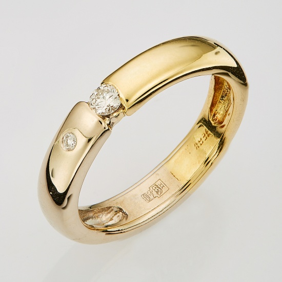 Кольцо из комбинированного золота 750 пробы c 2 бриллиантами, Л61011790 за 47530