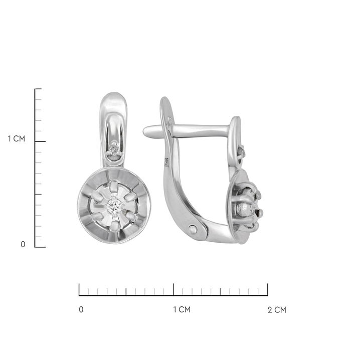 Серьги из золота 585 пробы c бриллиантами, Л 1911 7194 за 20720