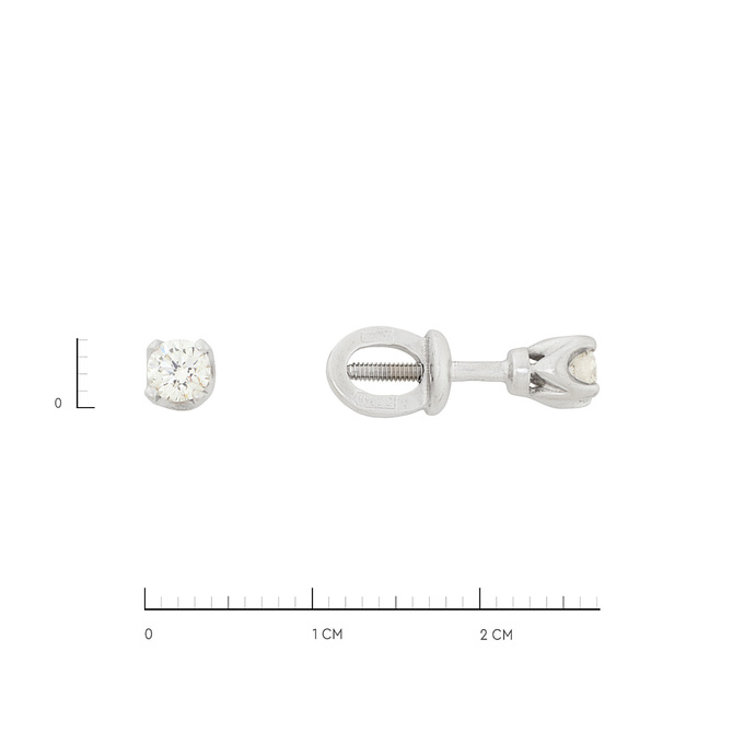 Серьги из золота 585 пробы c бриллиантами