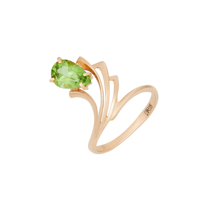 Кольцо из золота 585 пробы c хризолитом, Л 3507 0287 за 32320