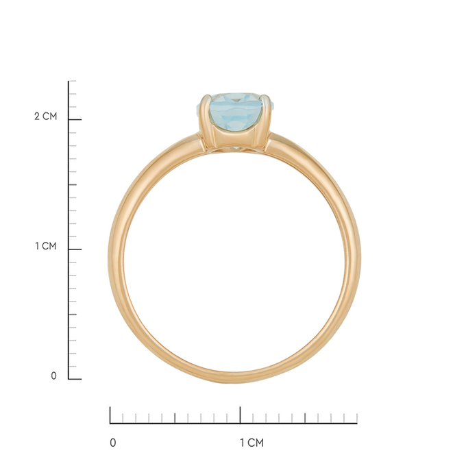 Кольцо из золота 585 пробы c топазом, Л 4107 5789 за 20240
