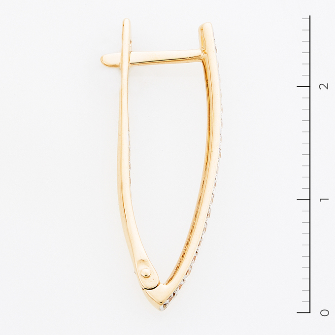 Серьги из красного золота 585 пробы c фианитами