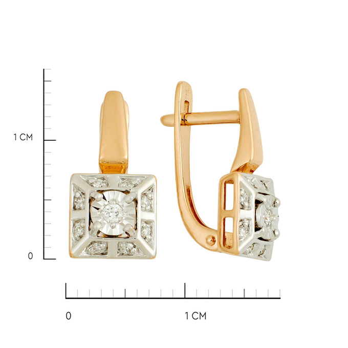 Серьги из золота 585 пробы с бриллиантами, Л 2812 7625 за 38400