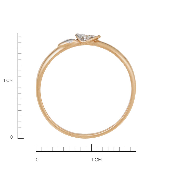 Кольцо из золота 585 пробы c бриллиантом