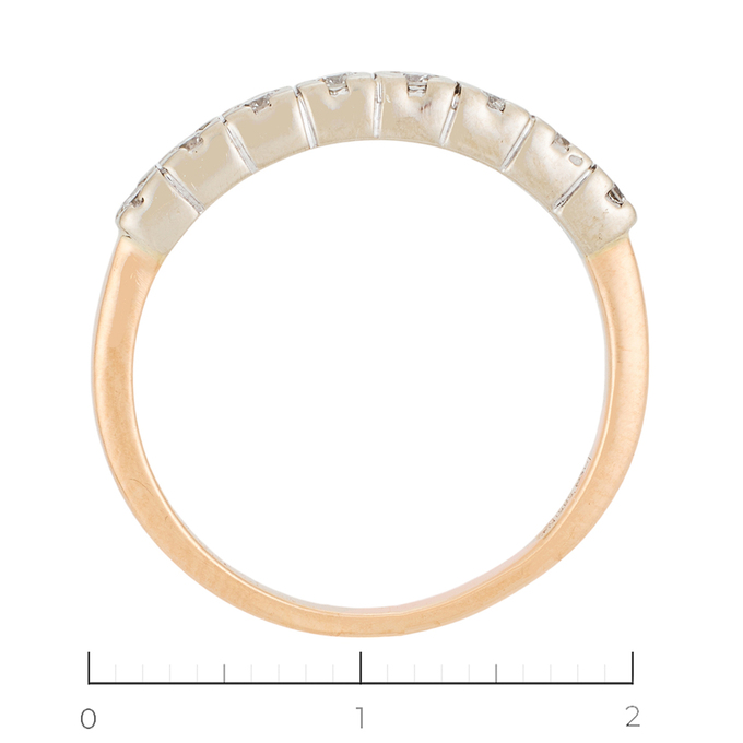 Кольцо из комбинированного золота 585 пробы c 8 бриллиантами, Л 0509 0794 за 17100