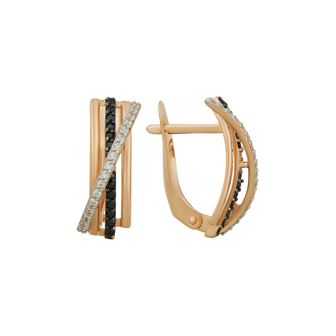 Серьги из золота 585 пробы c фианитами