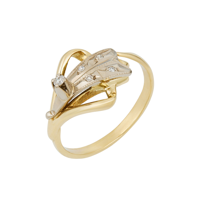 Кольцо из золота 585 пробы c бриллиантами