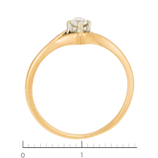 Кольцо из красного золота 585 пробы c 1 бриллиантом, Л11139054 за 18800