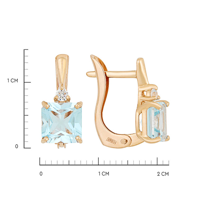 Серьги из золота 585 пробы c топазами и фианитами, Ц О007 2895 за 23600