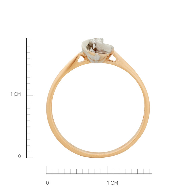 Кольцо из золота 585 пробы c бриллиантом