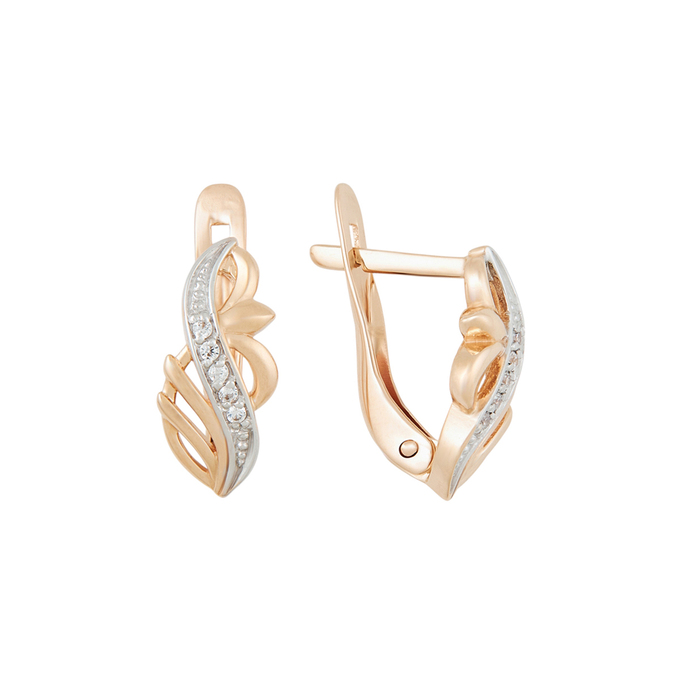 Серьги из золота 585 пробы c фианитами, Л 3705 5195 за 15280
