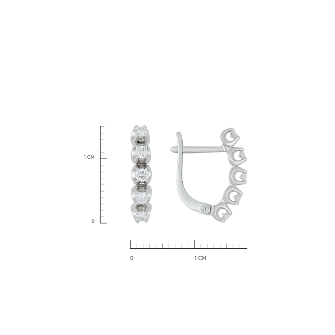 Серьги из золота 585 пробы c 10 бриллиантами