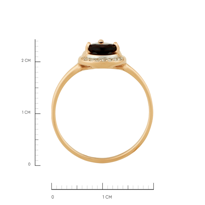 Кольцо из золота 585 пробы c гранатом и бриллиантами, Л 1116 7126 за 29440