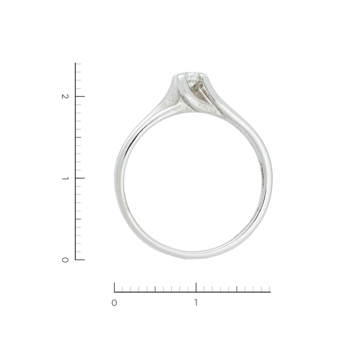 Кольцо из белого золота 585 пробы c 1 бриллиантом, Л 2315 9576 за 19950