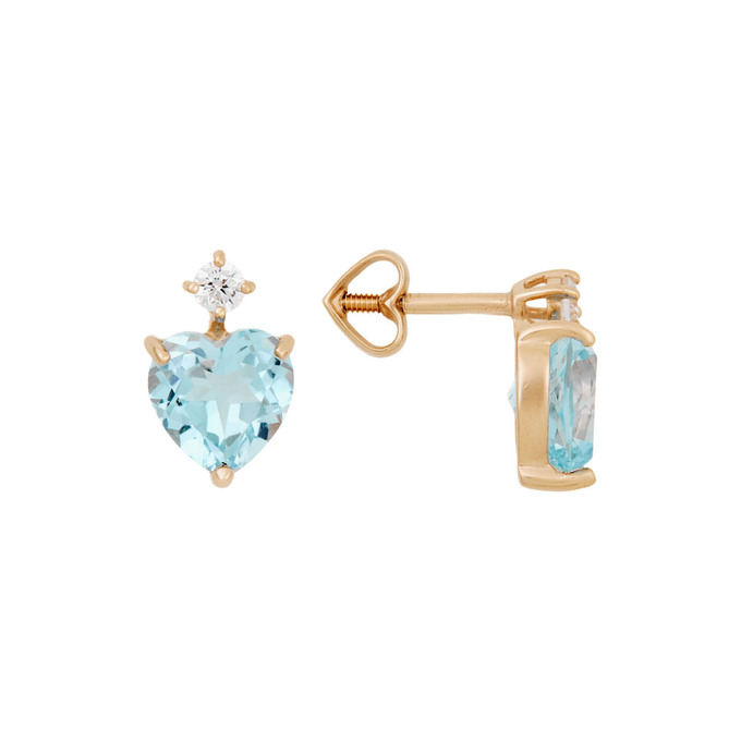 Серьги из золота 585 пробы c топазами и фианитами, Ц О007 2783 за 22000