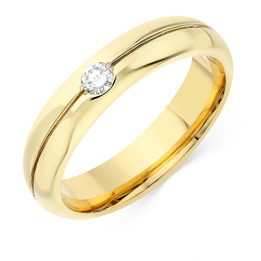 Кольцо из желтого золота 585 пробы c 1 бриллиантом 082956 фото 1
