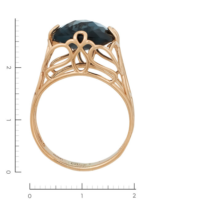 Кольцо из красного золота 585 пробы c 1 топазом Лондон