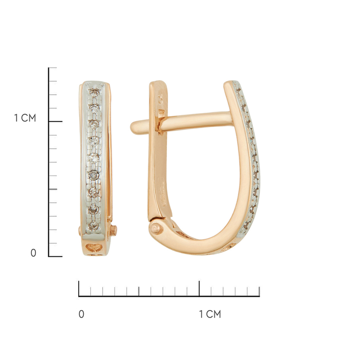 Серьги из золота 585 пробы c бриллиантами, Ц О007 0830 за 18720