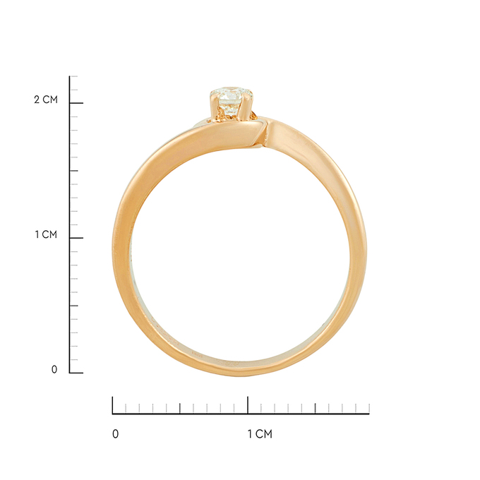 Кольцо из золота 585 пробы c бриллиантом, Л 3014 8348 за 49600