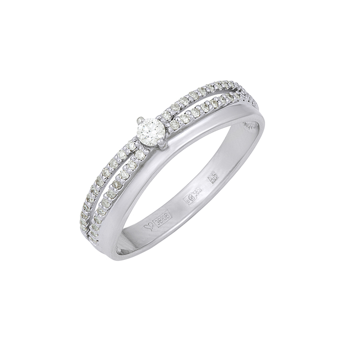 Кольцо из золота 585 пробы c бриллиантами