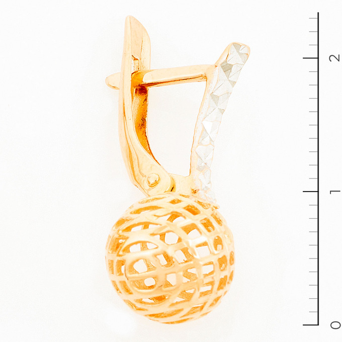 Серьги из комбинированного золота 585 пробы
