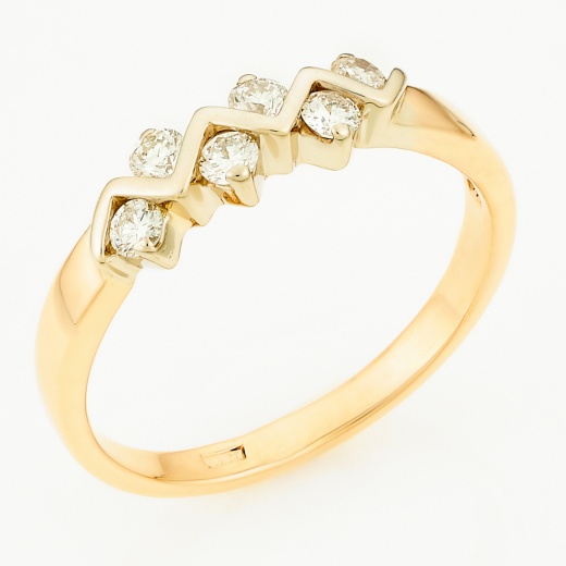 Кольцо из комбинированного золота 585 пробы c 6 бриллиантами Л73018330 фото 1