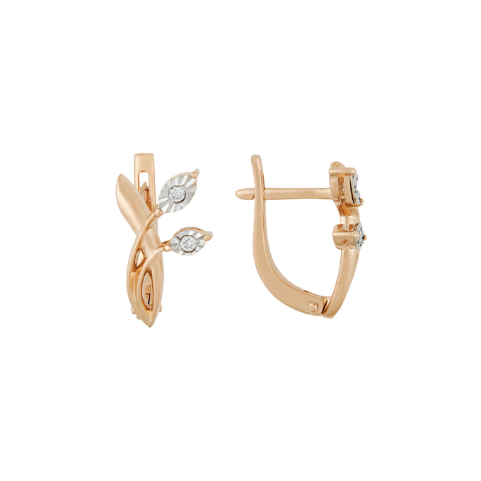 Серьги из золота 585 пробы c бриллиантами, Л 3505 8450 за 30320