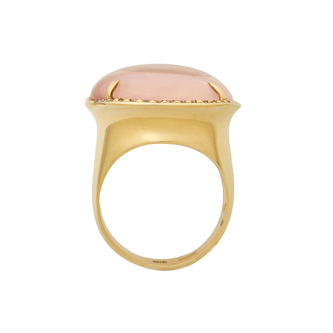 Кольцо из золота 585 пробы c розовым кварцем и бриллиантами, Л 2811 9546 за 198000