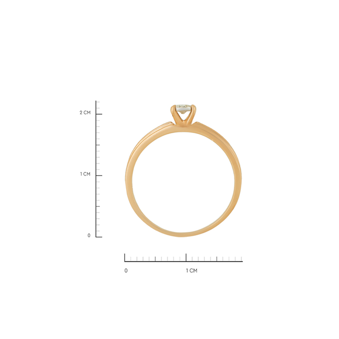 Кольцо из золота 585 пробы c бриллиантом