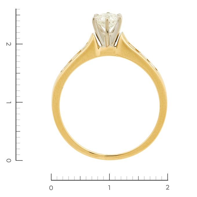 Кольцо из желтого золота 585 пробы c 7 бриллиантами, Л 2809 1239 за 90000