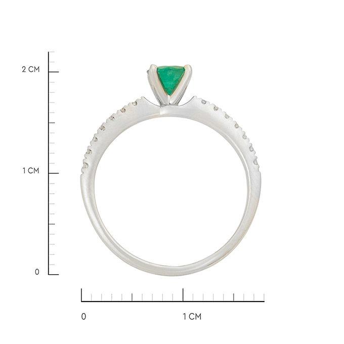 Кольцо из золота 585 пробы c изумрудом и бриллиантами, Л 7601 6269 за 32720