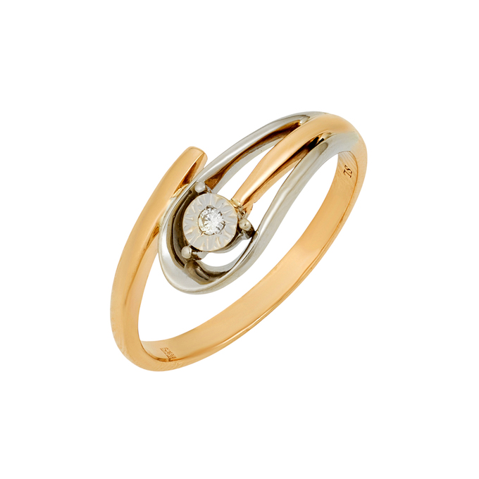 Кольцо из золота 585 пробы c бриллиантом