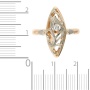 Кольцо из комбинированного золота 585 пробы c 1 бриллиантом 099489 фото 3