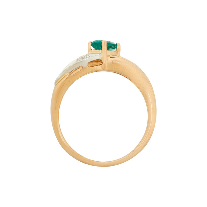 Кольцо из золота 585 пробы c изумрудом и бриллиантами, Л 2912 7832 за 52400