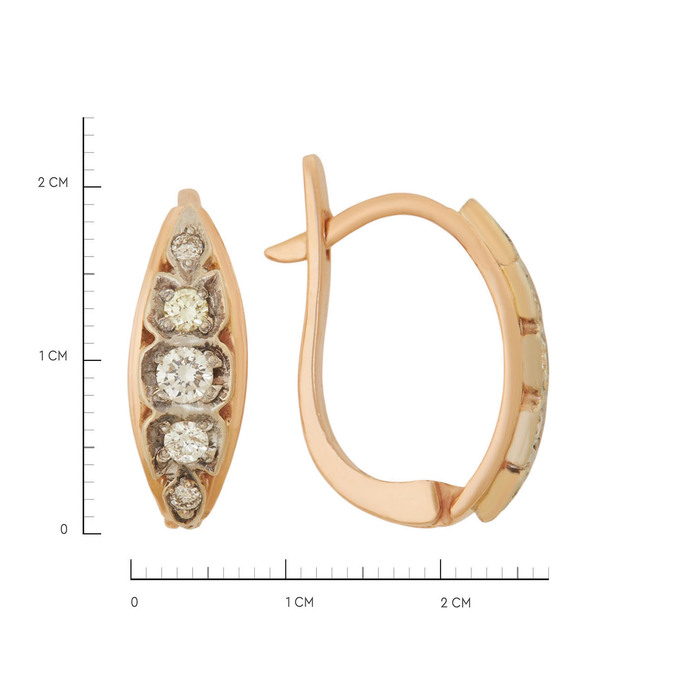 Серьги из золота 585 пробы c бриллиантами, Ц О007 2107 за 60320