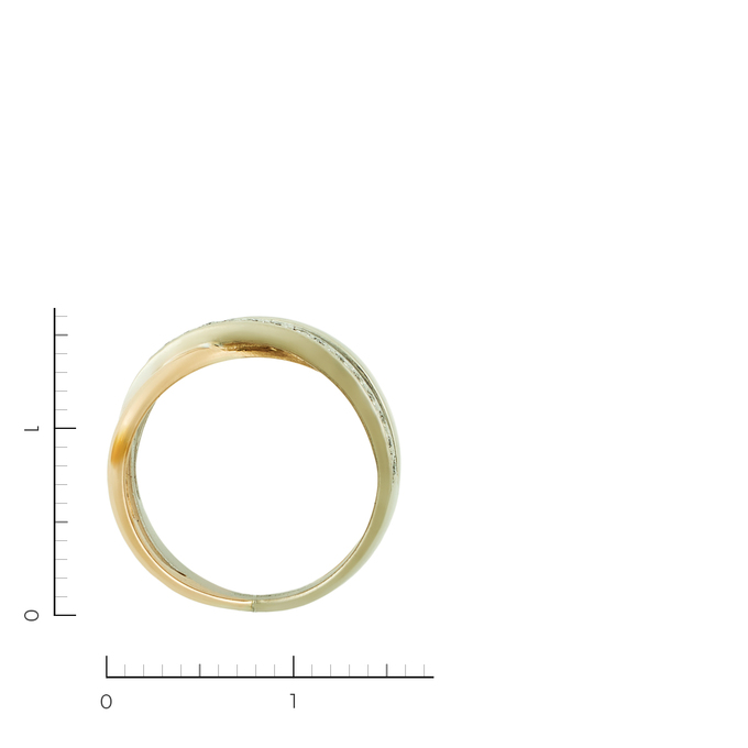 Кольцо из комбинированного золота 585 пробы c 20 бриллиантами, Л 7302 0174 за 43140