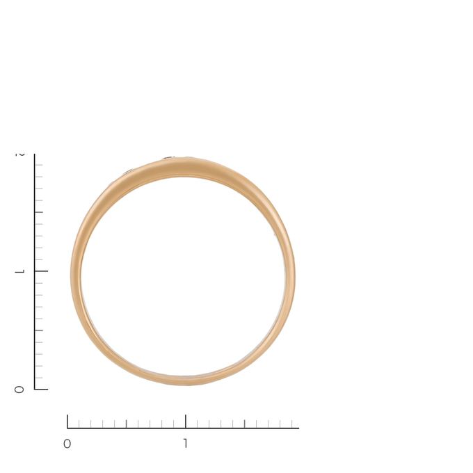 Кольцо из красного золота 585 пробы c 7 бриллиантами, Л 4705 2729 за 28720