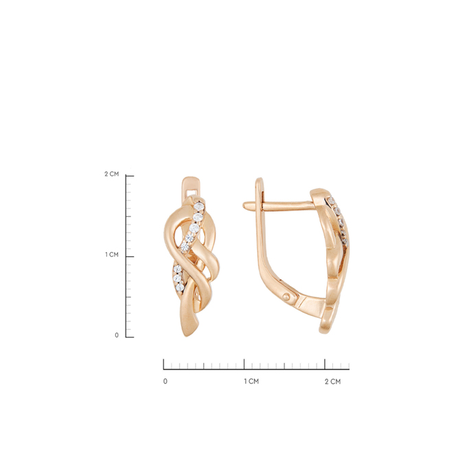 Серьги из золота 585 пробы c фианитами, Л 0408 4896 за 26960
