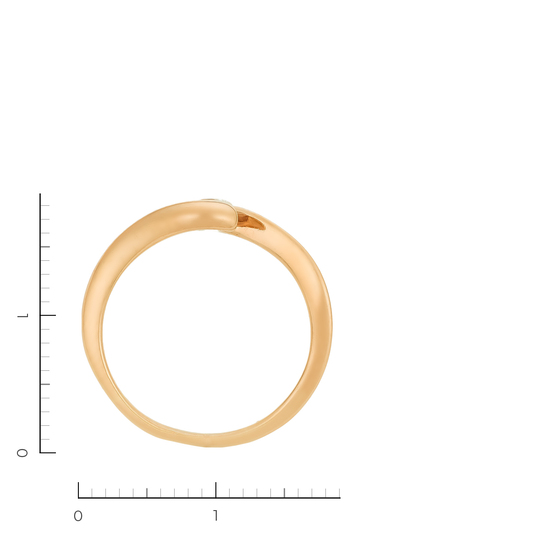 Кольцо из красного золота 585 пробы c 1 бриллиантом, Л31123570 за 26450