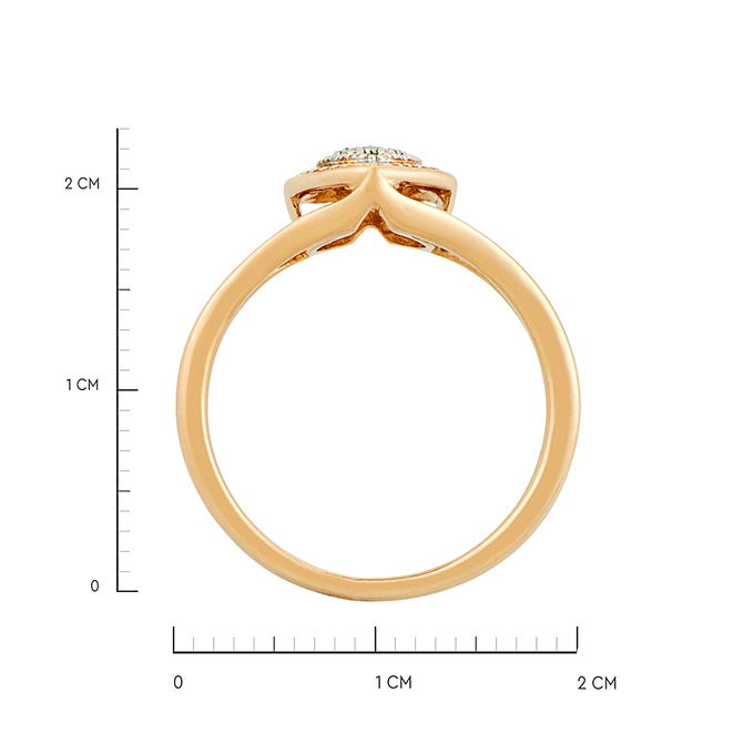 Кольцо из золота 585 пробы c бриллиантами
