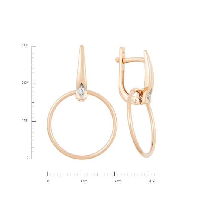 Серьги из золота 585 пробы c бриллиантами, К 0000 3078 за 41800