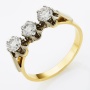 Кольцо из комбинированного золота 750 пробы c 3 бриллиантами Л30112295 фото 1