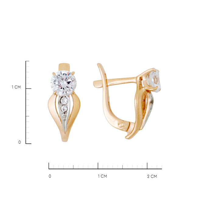 Серьги из золота 585 пробы c фианитами, Л 3911 0446 за 20880