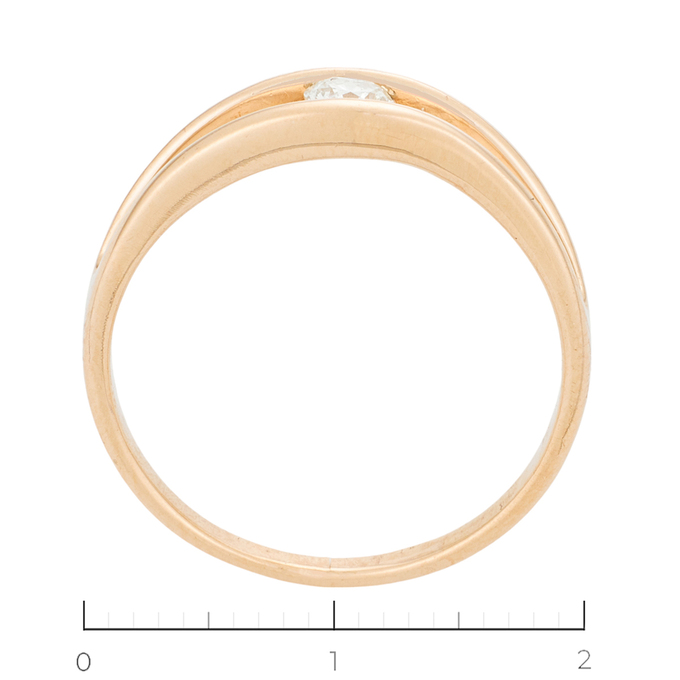Кольцо из красного золота 585 пробы c 1 бриллиантом, Л 1615 0356 за 21200