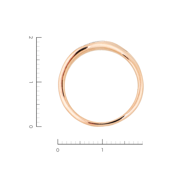 Кольцо из красного золота 585 пробы c 18 бриллиантами