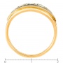 Кольцо из комбинированного золота 583 пробы c 5 бриллиантами Л33086913 фото 4